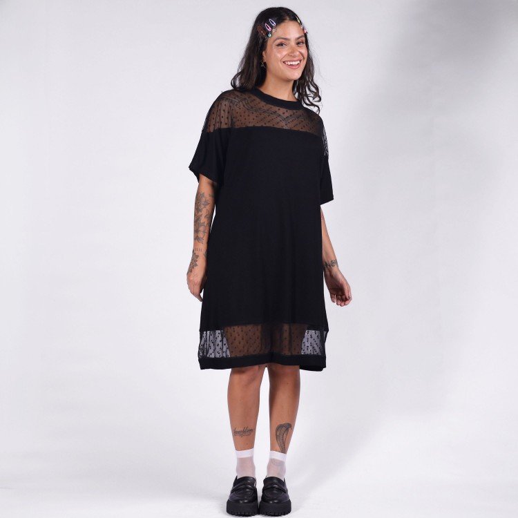 Vestido T-Shirt Tule Dot
