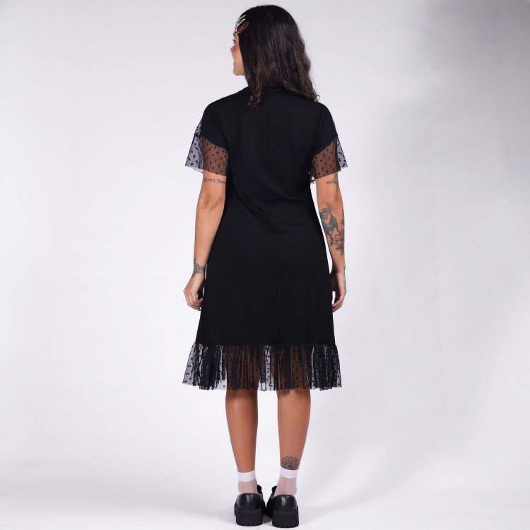 Vestido Midi Tule Front Cut