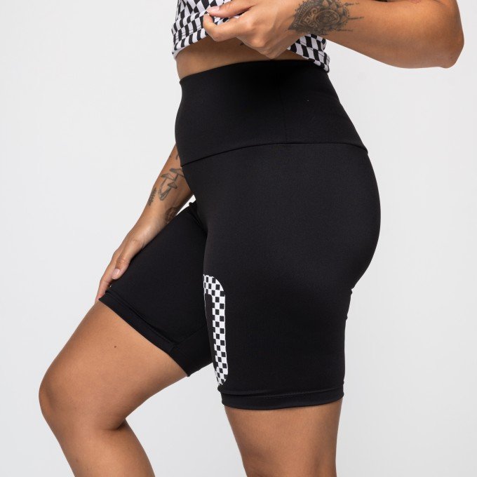 Biker Short Black D Checkerboard