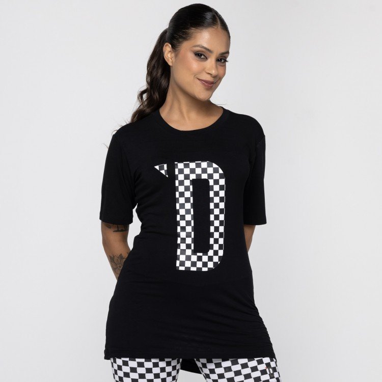 Camiseta D Oversized Checkerboard