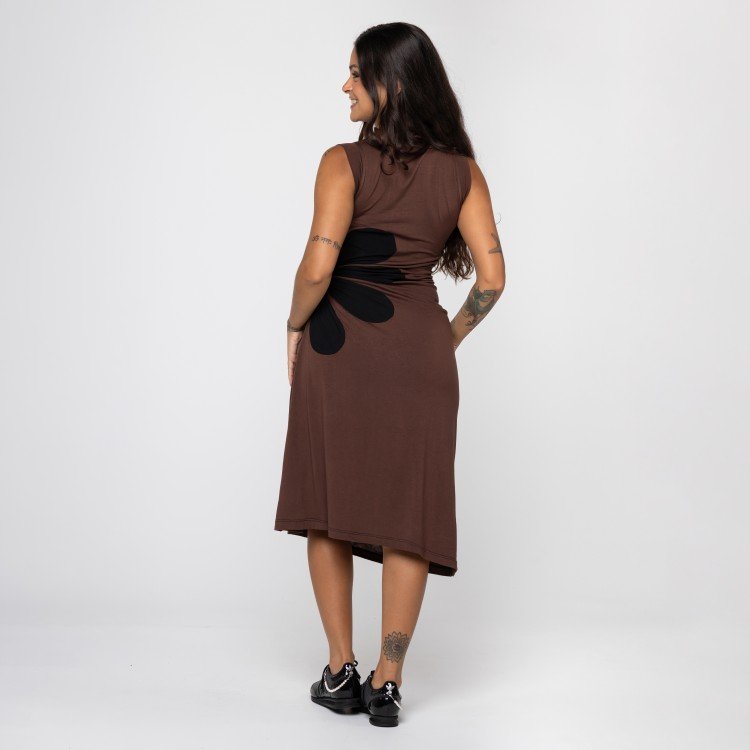 Vestido Marrom Flor Deliriyou