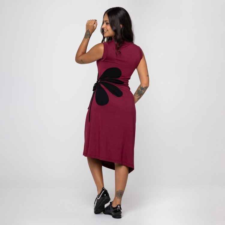 Vestido Vinho Flor Deliriyou