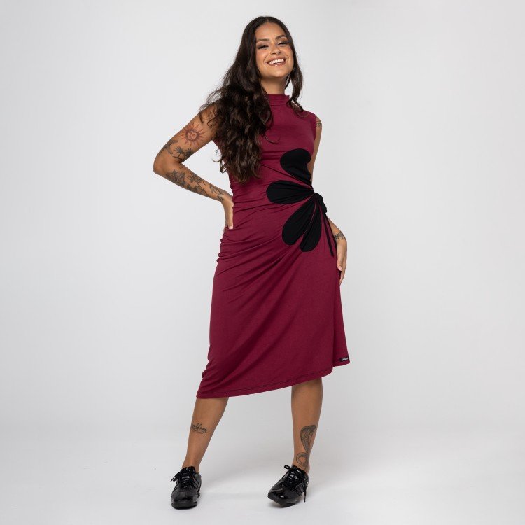 Vestido Vinho Flor Deliriyou