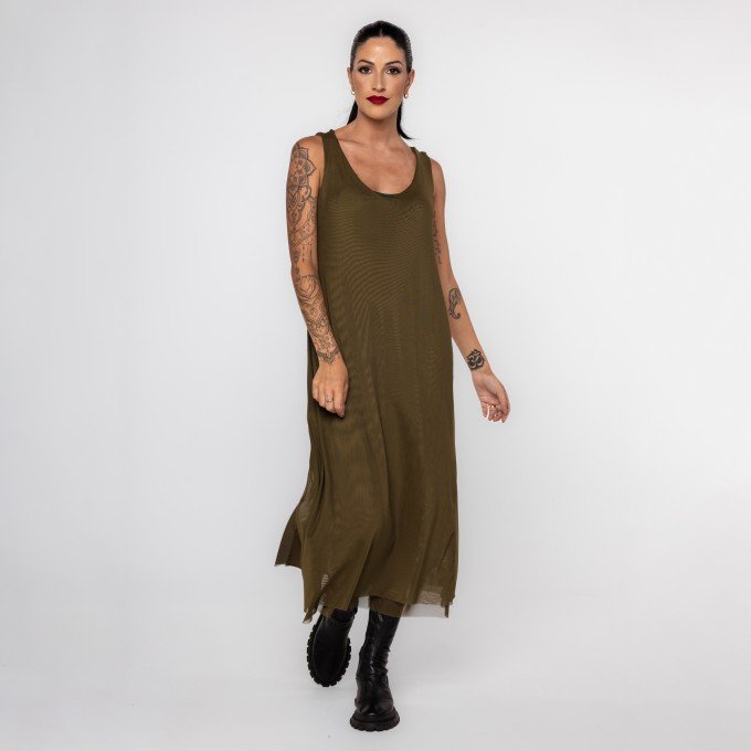 Vestido Verde Tule Essencial