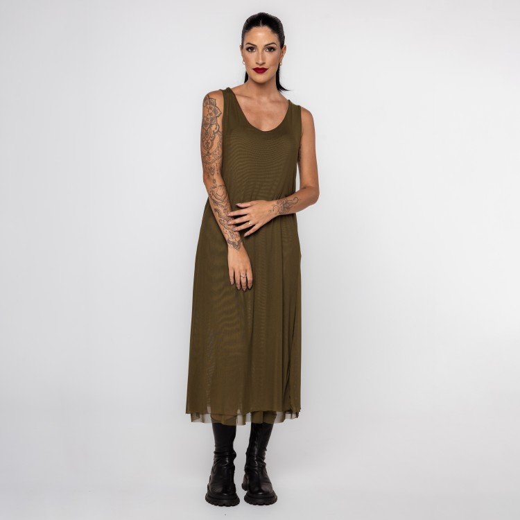 Vestido Verde Tule Essencial