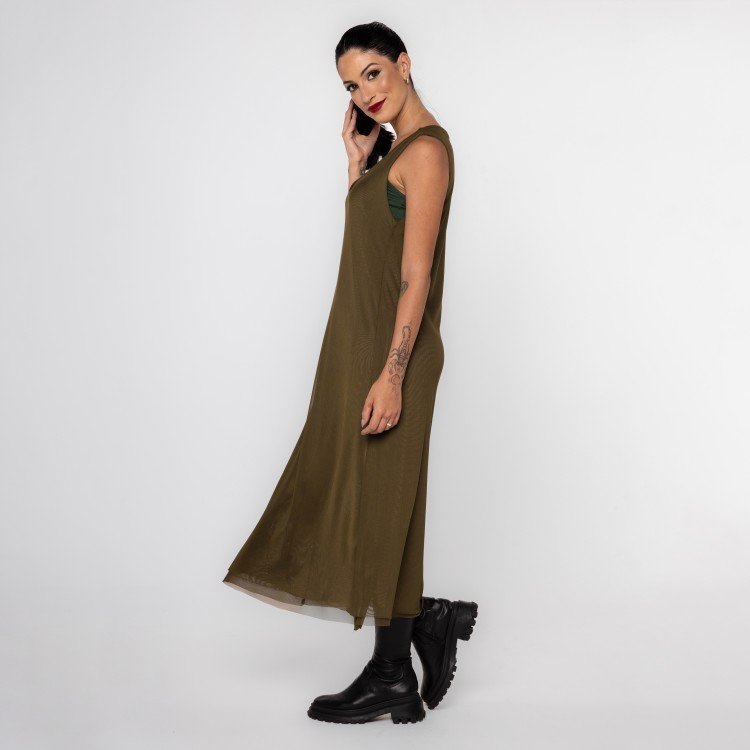 Vestido Verde Tule Essencial