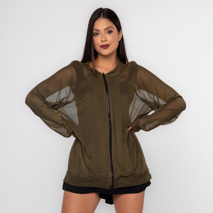 Jaqueta Verde Bomber Tule Vision