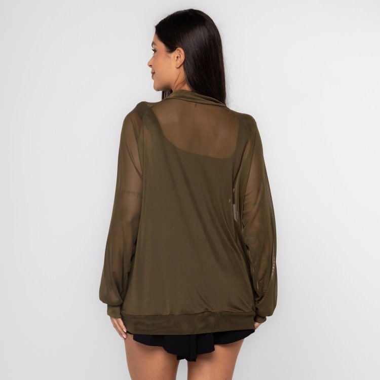 Jaqueta Verde Bomber Tule Vision