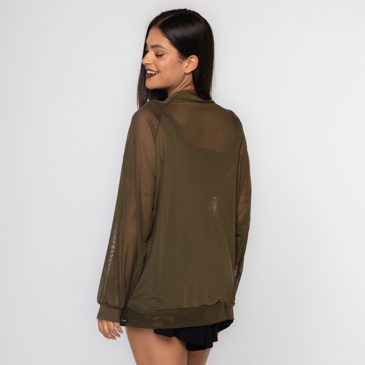 Jaqueta Verde Bomber Tule Vision