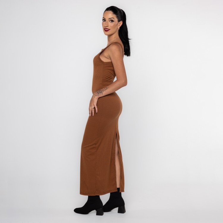 Vestido Brown Rib Deep