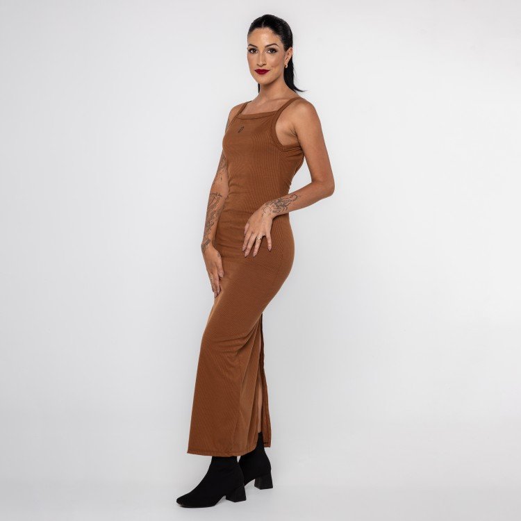 Vestido Brown Rib Deep