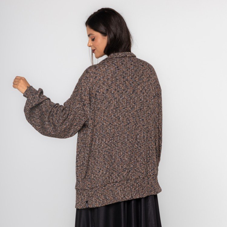 Cardigan Melange Avelã