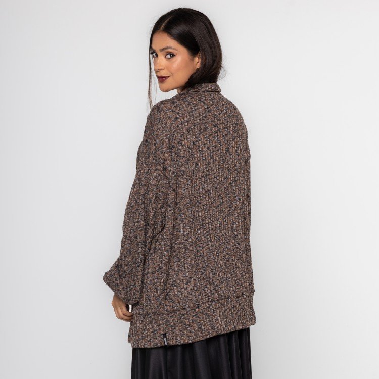 Cardigan Melange Avelã
