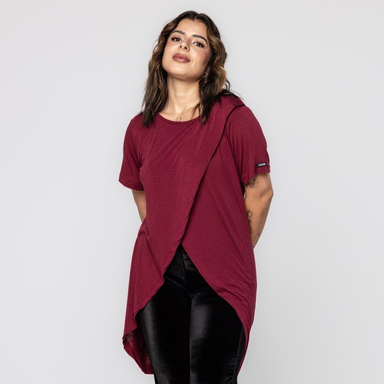 Max Blusa Vinho Transpassada