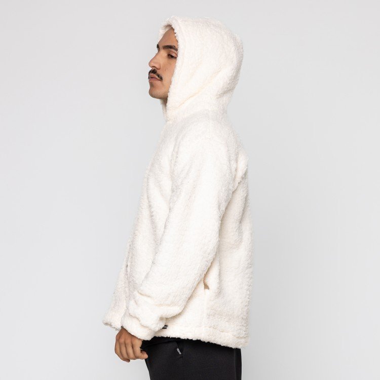 Casaco Off White Teddy Com Capuz