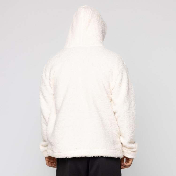 Casaco Off White Teddy Com Capuz
