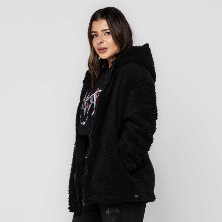 Casaco Black Teddy Com Capuz