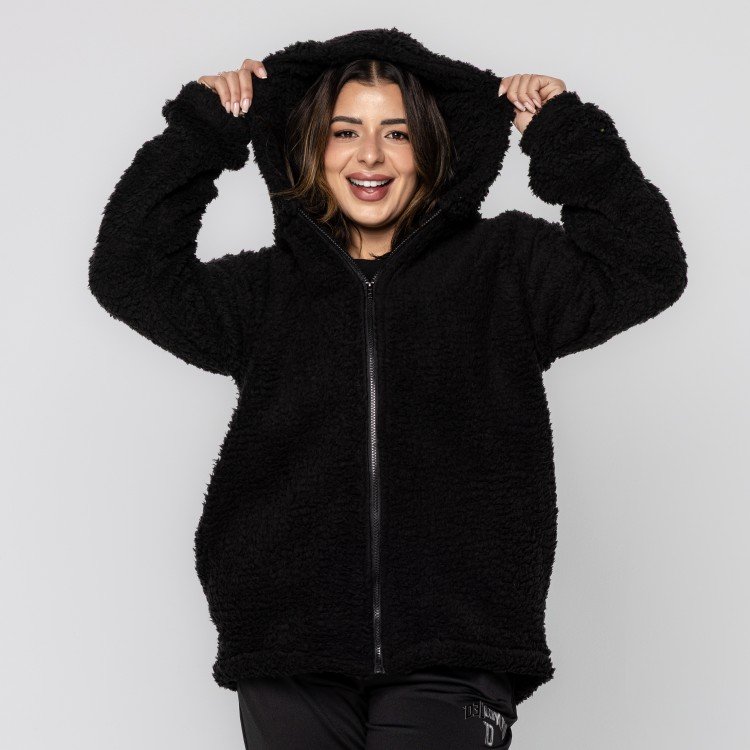 Casaco Black Teddy Com Capuz