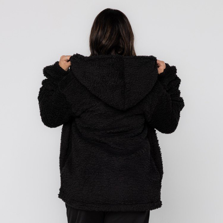 Casaco Black Teddy Com Capuz