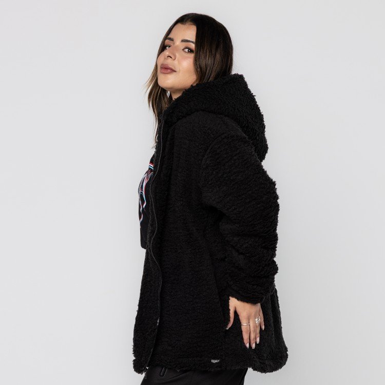 Casaco Black Teddy Com Capuz