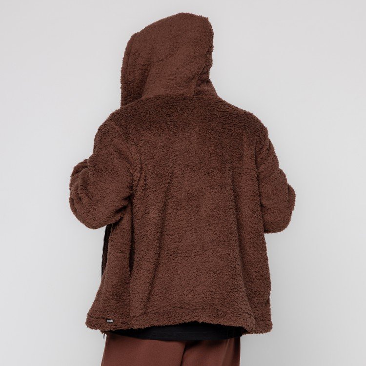 Casaco Brown Teddy Com Capuz