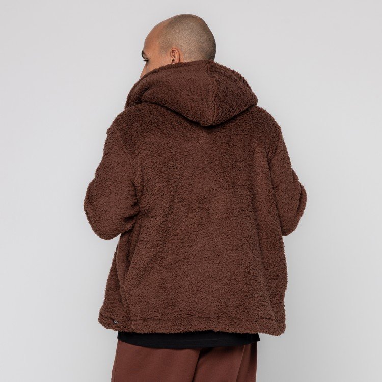 Casaco Brown Teddy Com Capuz