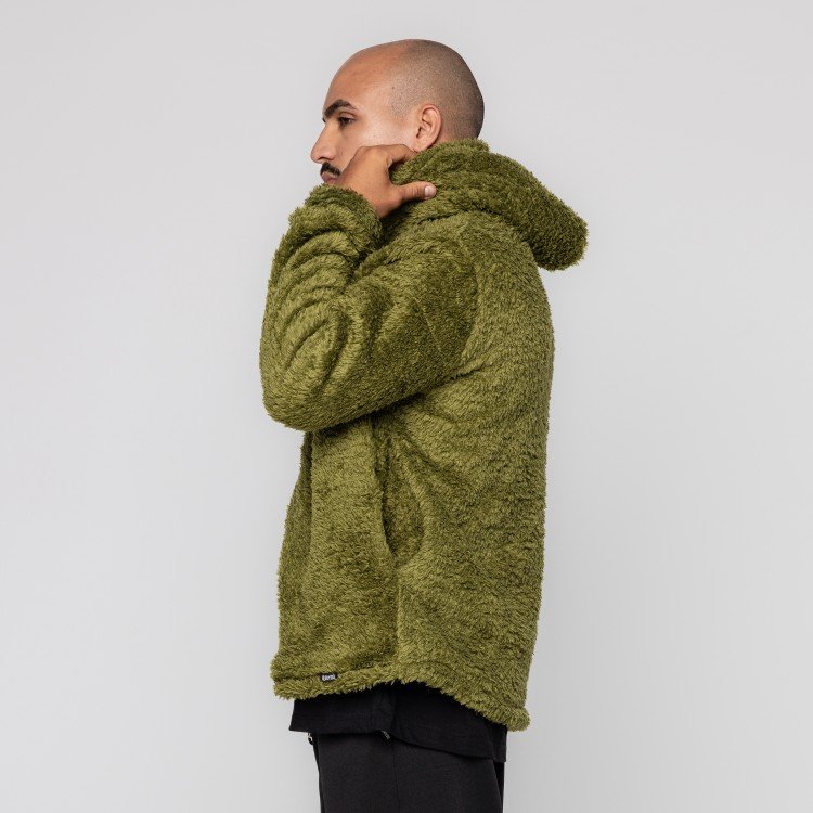 Casaco Green Teddy Com Capuz