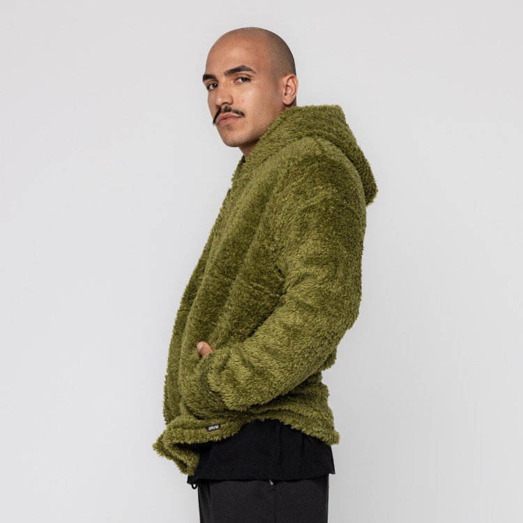 Casaco Green Teddy Com Capuz