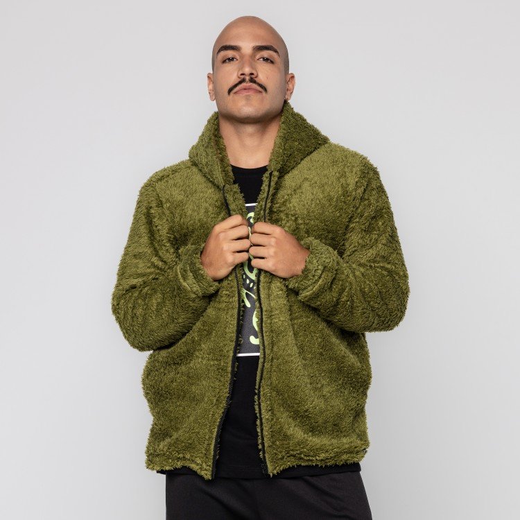 Casaco Green Teddy Com Capuz