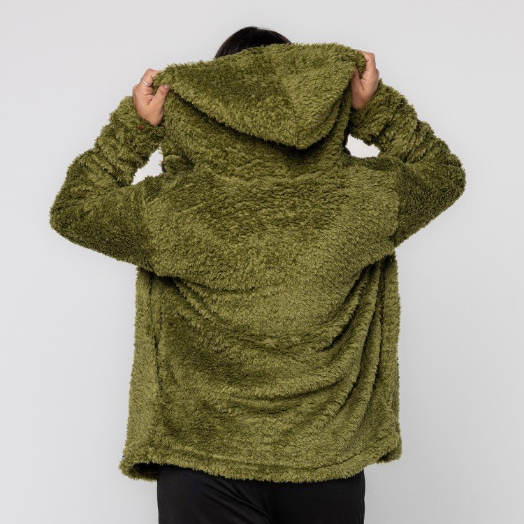 Casaco Green Teddy Com Capuz
