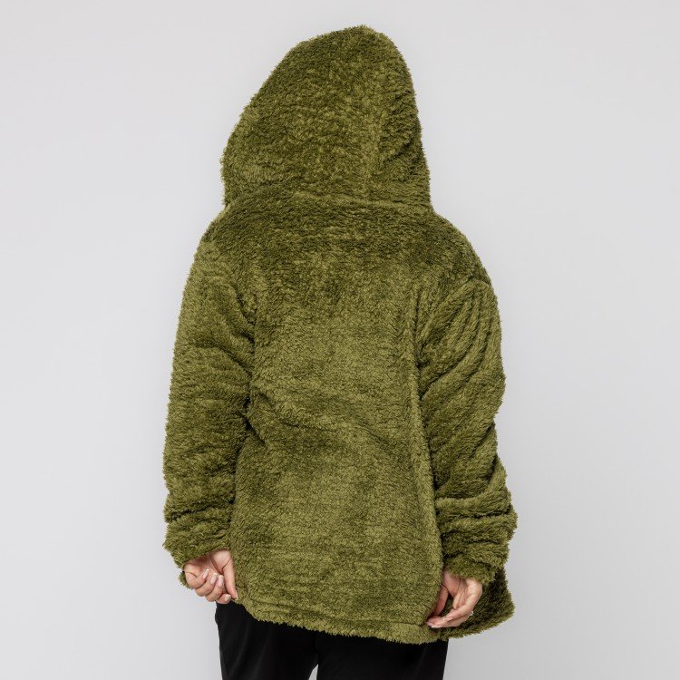 Casaco Green Teddy Com Capuz
