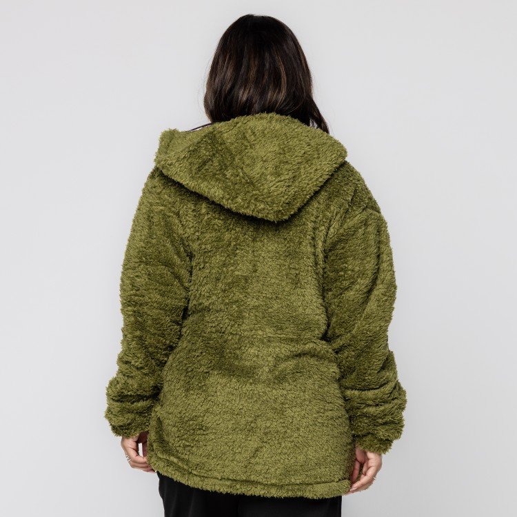 Casaco Green Teddy Com Capuz