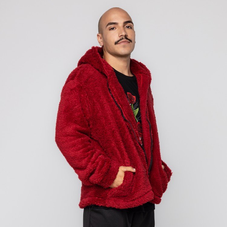 Casaco Red Teddy Com Capuz