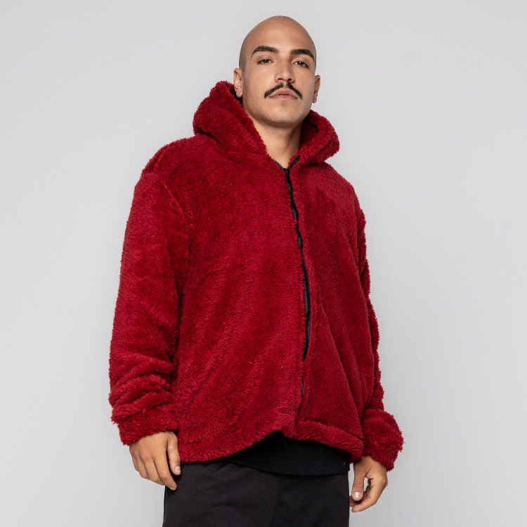Casaco Red Teddy Com Capuz