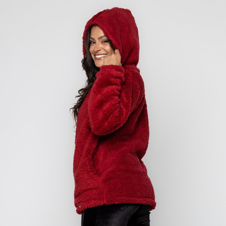 Casaco Red Teddy Com Capuz