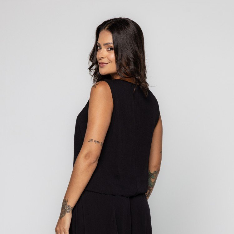 Colete Black Casual Chic