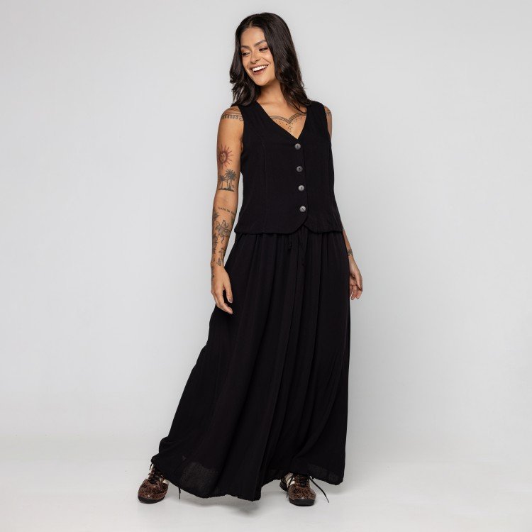 Colete Black Casual Chic