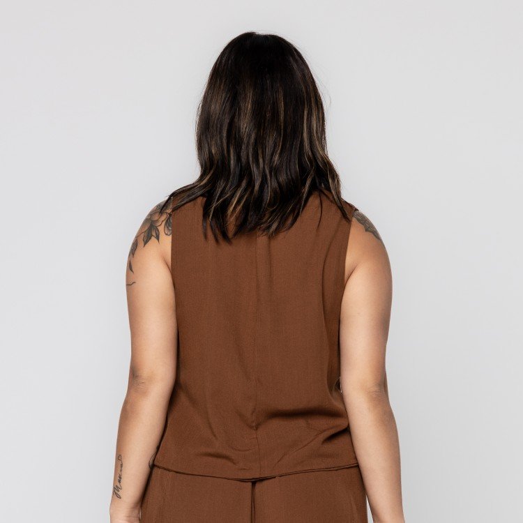 Colete Brown Casual Chic