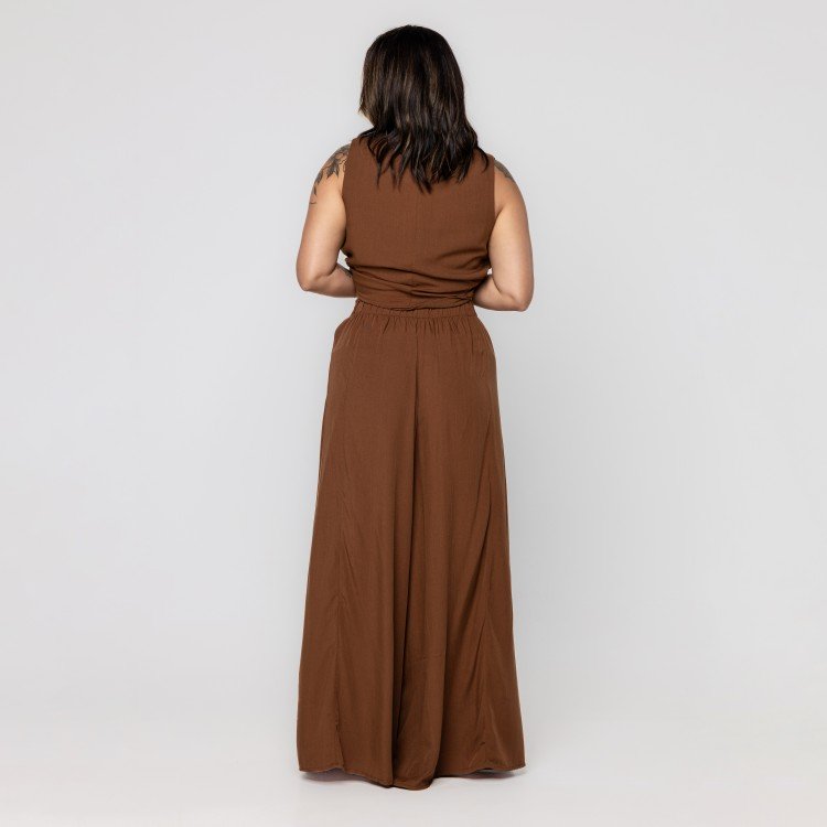 Calça Brown Ribbon Pantalona