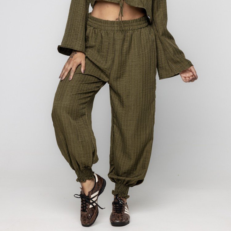 Calça Jogger Risca de Giz Green