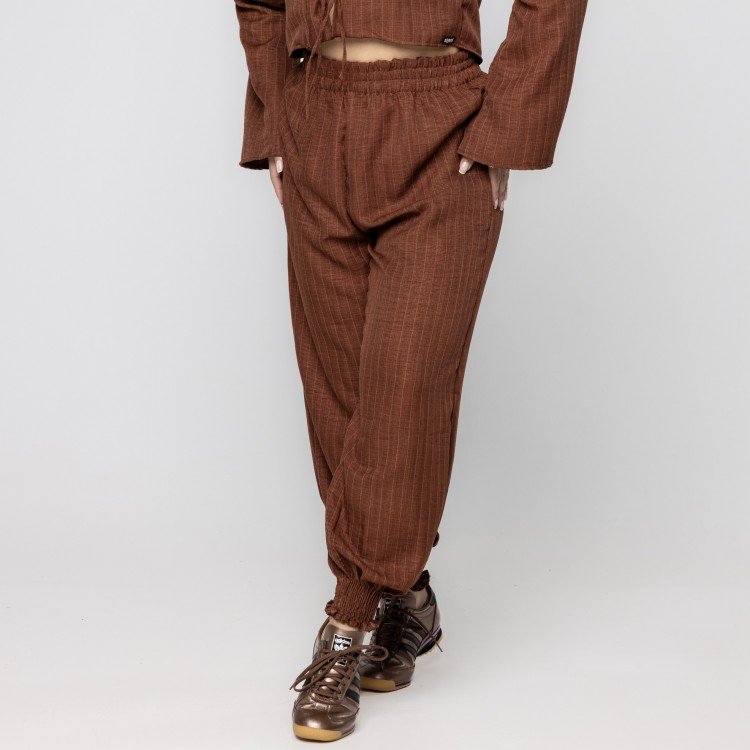 Calça Jogger Risca de Giz Brown