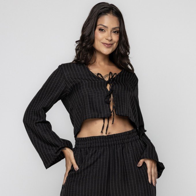 Blusa Risca de Giz Black