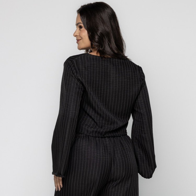 Blusa Risca de Giz Black