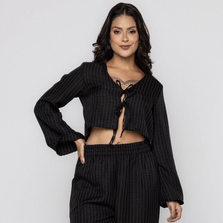 Blusa Risca de Giz Black
