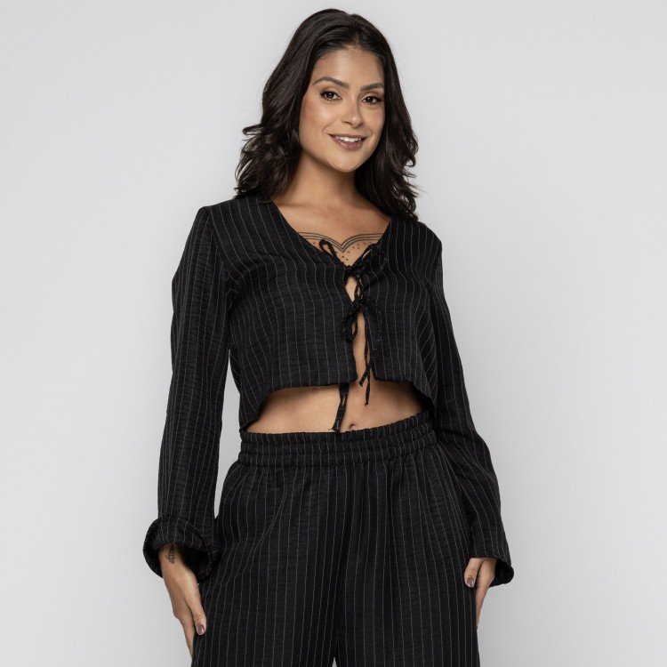Blusa Risca de Giz Black