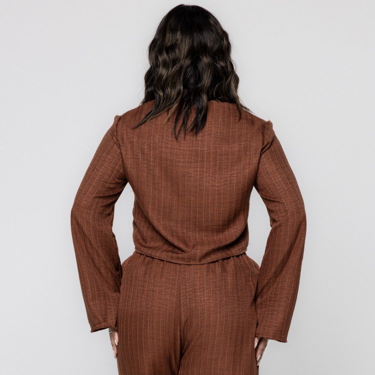 Blusa Risca de Giz Brown