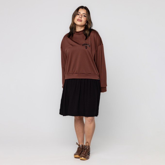 Vestido Illusion Oversized Brown