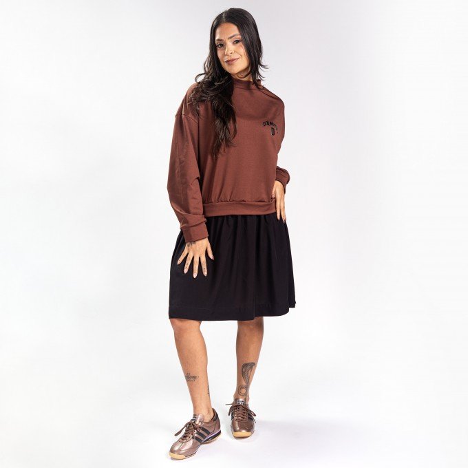 Vestido Illusion Oversized Brown