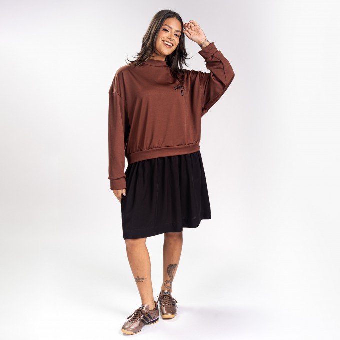 Vestido Illusion Oversized Brown