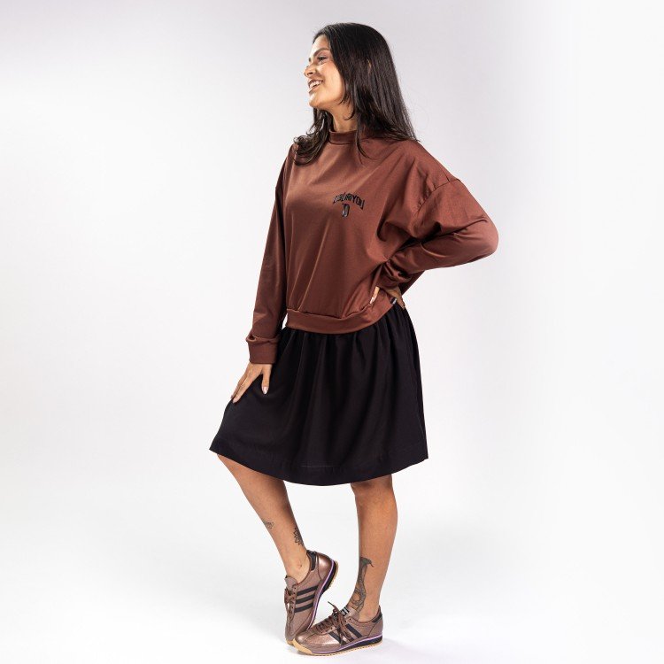 Vestido Illusion Oversized Brown
